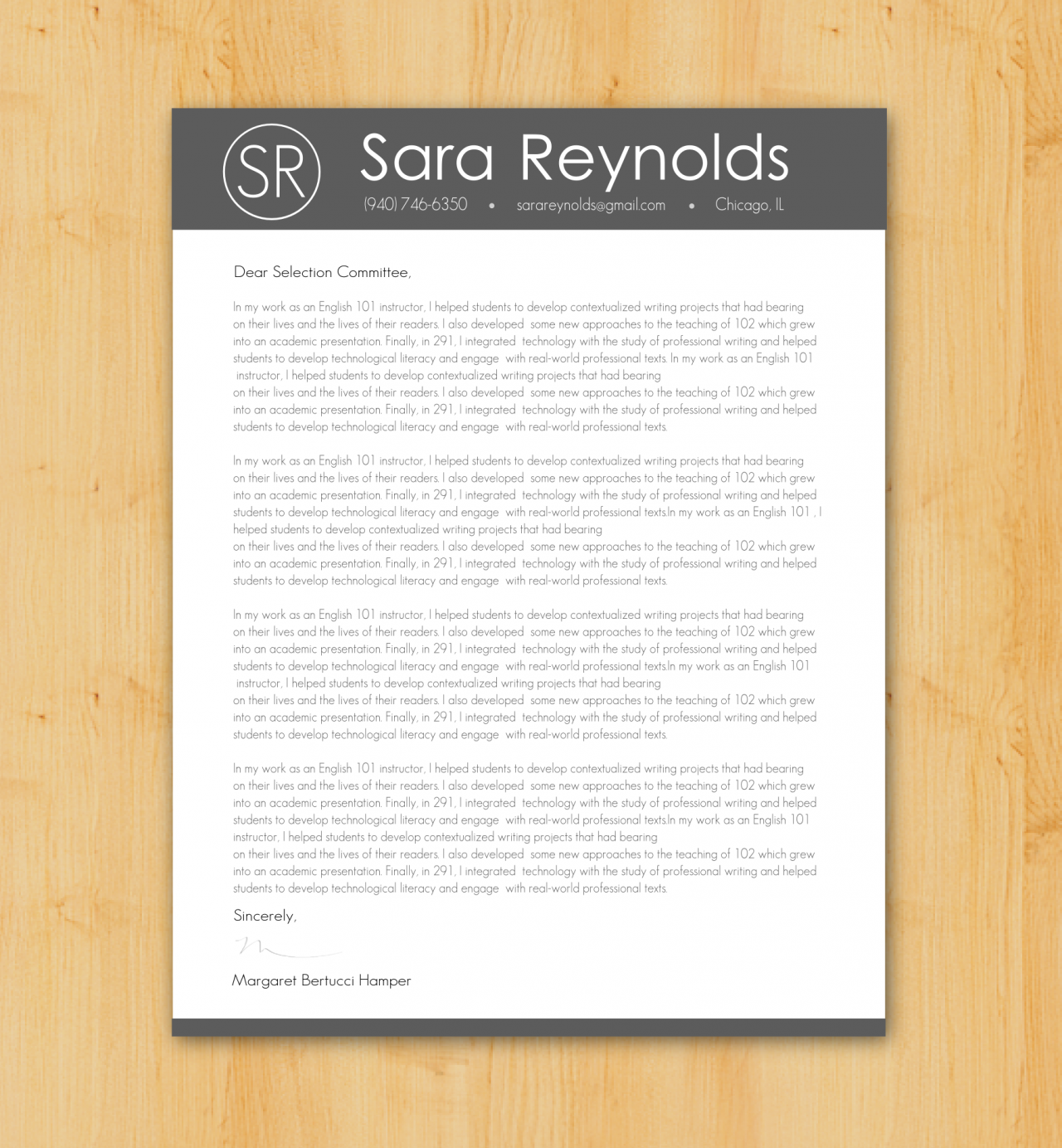 Cover letter job help
